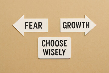 Fear vs Growth Choice Concept – Motivational Decision Making Message
