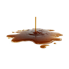 a towering brown liquid puddle, isolated on a white background, in a png file with a clipping path. the png file depicts a dark, thick liquid resembling