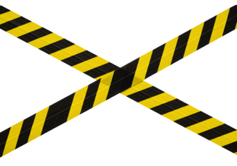 Bold yellow and black hazard tape signals danger zone, caution area, or restricted access, perfect for safety warnings and construction sites