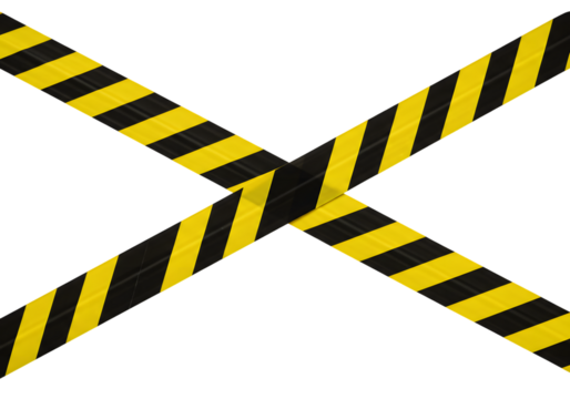 Bold yellow and black hazard tape signals danger zone, caution area, or restricted access, perfect for safety warnings and construction sites