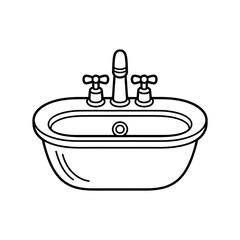 A wash basin illustration vector style coloring page