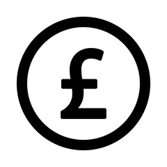 Obraz premium UK pound sterling currency circle icon set, solid and outline design, simple to use for business needs and to complement presentations. vector illustration