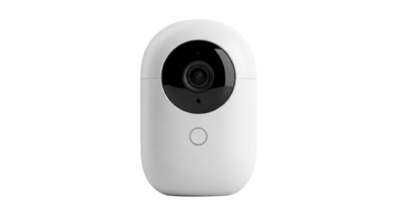 Modern security camera isolated on transparent background.
