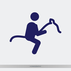 Elegant rhythmic gymnast icon performing with ribbon, perfect for sports branding or fitness promotions offering dynamic, modern movement and grace