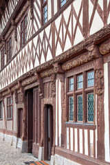 Fototapeta premium Maison à colombages à Saint-Valéry-en-Caux. .Seine-Maritime