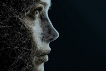 Abstract Woman Face Scan for Modern Tech Graphics