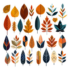autumn halloween design elements set