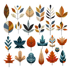 autumn halloween design elements set