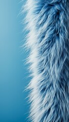 Fototapeta premium a close-up render of icy blue fur creates a textured, vertical gradient against a smooth, darker background.