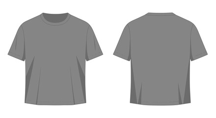 Flat Lay Presentation Short Sleeve T-Shirt Front and Back Views Garment