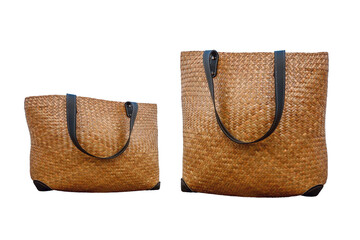bamboo bag isolated on white background.