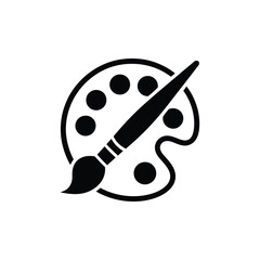 Artist s paint palette with brush icon symbolizing creativity and art