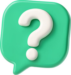 3D Vector Question Mark Icon for Help and Support Concept