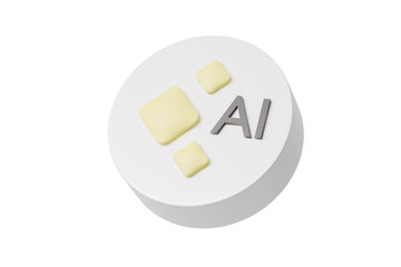 3d ai sparkles badge icon. generative ai concept. Minimal cartoon prompt symbol logo token for app ui banner. isolated on white background. 3d render.