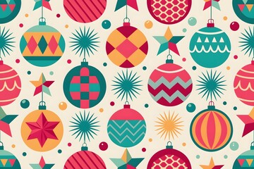 Abstract Festive Geometric Pattern Christmas Ornaments Stars