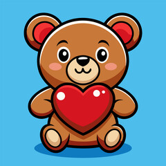 Obraz premium teddy bear with heart