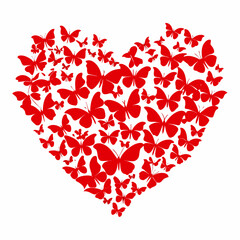 heart made of red flowers