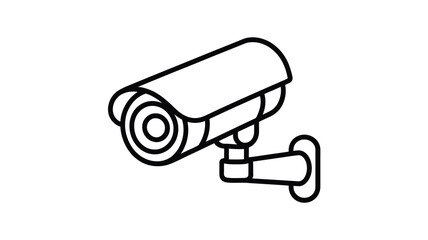 Simple line drawing of a security camera mounted on a wall