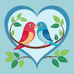 two birds on a branch
