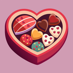 heart shaped box with chocolates
