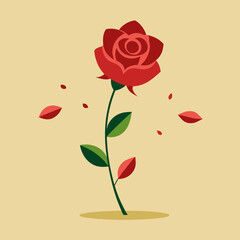 vector illustration of a red rose