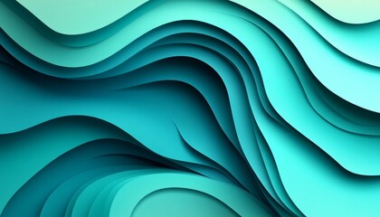 Fototapeta premium Elegant Fluid Arrangement with Soft Light Turquoise Color Blend and Gentle Wave Texture Design