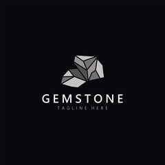 Gemstone logo design for jewelry Mineral pictogram collection emerald template