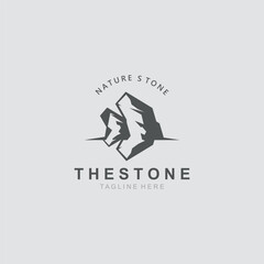 Stone logo template design simple elegant product brand natural element