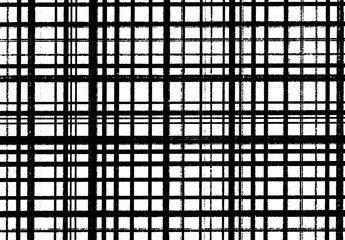 Hand made Abstract grid pattern of intersecting lines a simple black and white vector background perfect for textures and overlays Vector