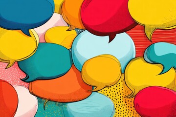 Vibrant Background with Colorful Speech Bubbles