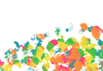 Hand made Abstract watercolor splatter background vibrant colorful paint blobs perfect for artistic designs and creative projects Vector