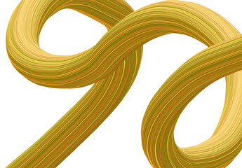 Hand made Abstract flowing brush stroke yellow and green gradient decorative element for graphic design projects Vector