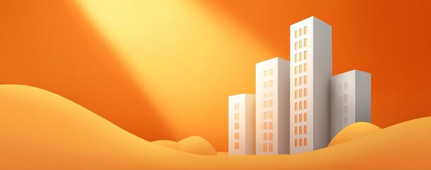 city skyline at sunset