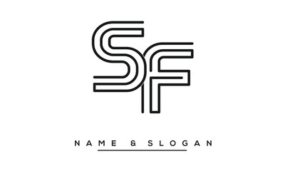 SF, FS Abstract Letters Logo Monogram