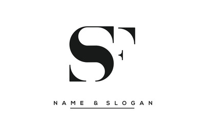 SF, FS Abstract Letters Logo Monogram