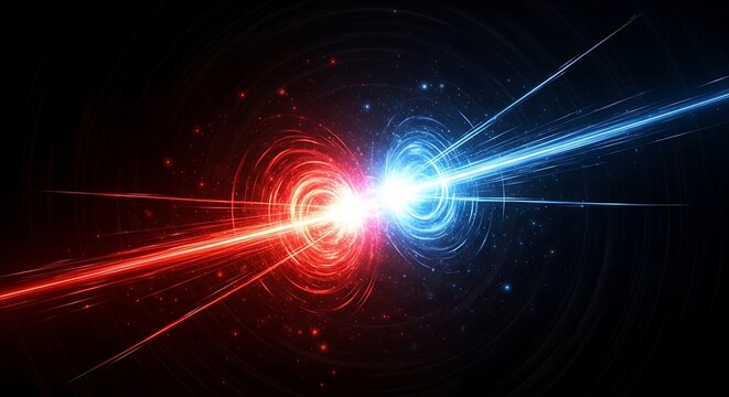 Collision of two particles in accelerator creates a bright flash of light