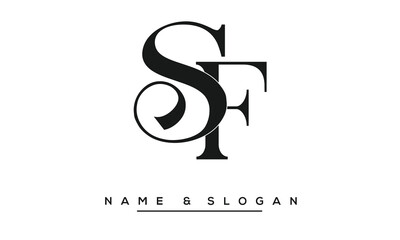 SF, FS Abstract Letters Logo Monogram