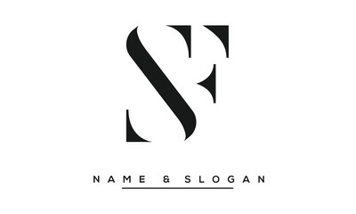 SF, FS Abstract Letters Logo Monogram