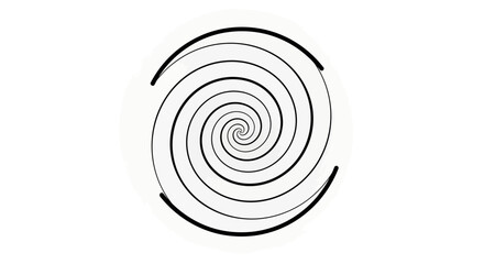 Hypnotic black spiral vortex drawing viewers into a captivating optical illusion of depth and motion against a clean white background.