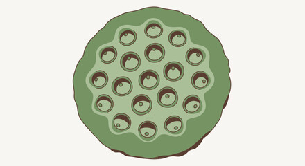 Stylized lotus pod illustration creates a natural, earthy feel, perfect for botanical designs, spa branding, or serene nature-themed projects
