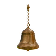Vintage Brass Bell Hanging on Chain