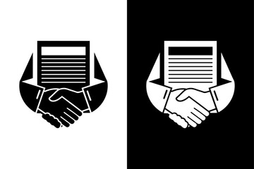 Legal Contract Icon — Business Document and Signature Symbol.