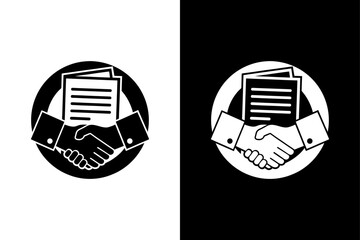 Partnership Agreement Icon — Corporate Deal Minimal Design.