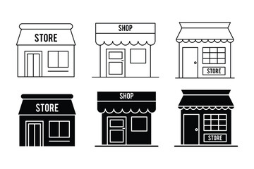 Shop icon . Simple Flat Market Icon Illustration Design, Silhouette Market Symbol . 