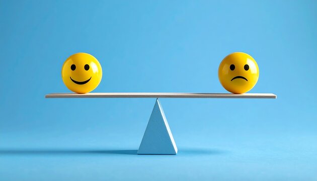 Smiley and Sad Face Balancing on a Teeter-Totter