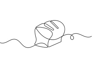 Obraz premium Bread continuous one line drawing minimalist style isolated outline vector illustration 