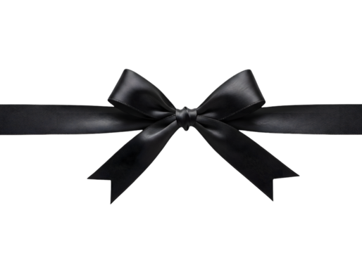 Elegant black satin ribbon bow artfully tied, perfect for luxury gifts, formal events, and sophisticated branding projects, adding a touch of class and refinement