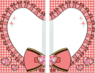 A cute idol, cheki, heart-shaped, polaroid camera, and a connecting love, red / 繋がるラブハートカップルチェキ 可愛い アイドルメイド宿題チェキ 赤