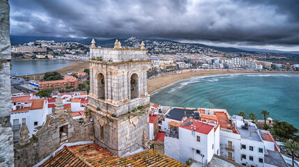 Panoramic View from the Castle, Peñíscola, The Most Beautiful Villages in Spain, Costa de Azahar,...