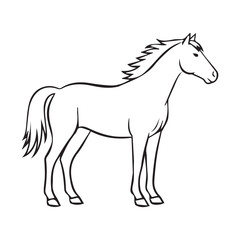 black and white horse silhouette vector 